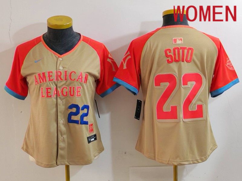Women New York Yankees #22 Soto Orange All star 2024 Nike MLB Jersey style 4->pittsburgh pirates->MLB Jersey